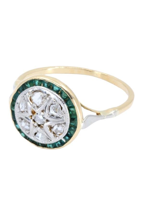 BAGUE ART-DÉCO ÉMERAUDES ET DIAMANTS — vue 3