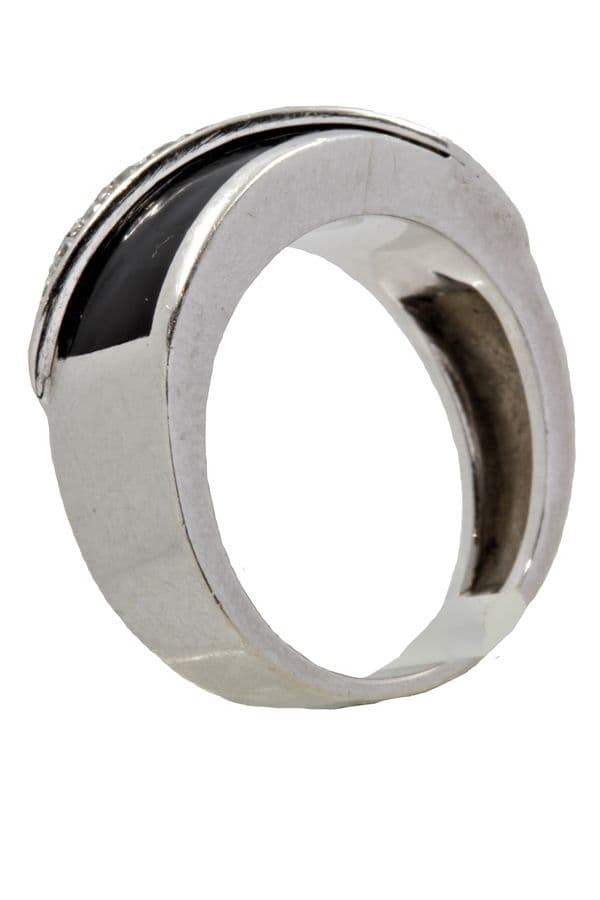 BAGUE ONYX ET DIAMANTS — vue 5