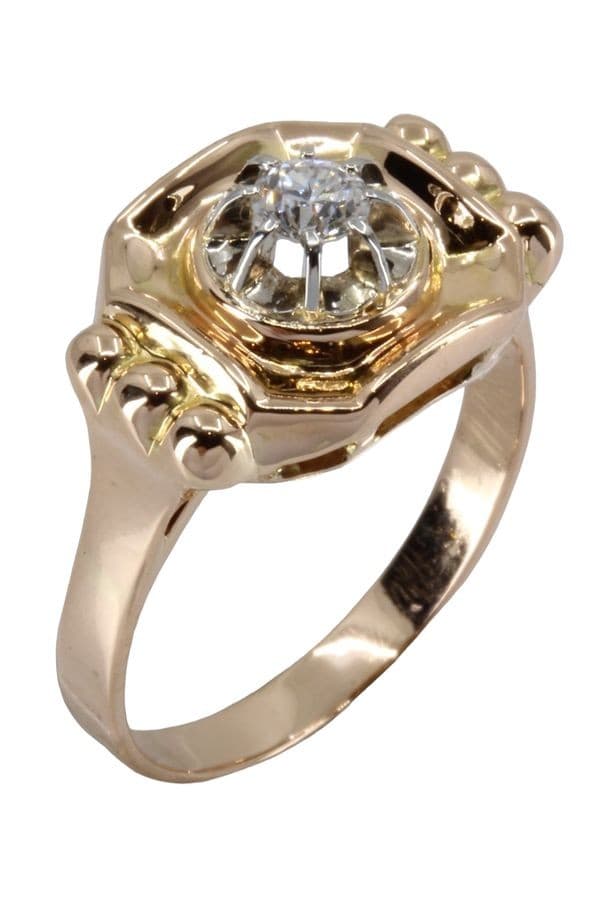 BAGUE DIAMANT ANNÉES 50' — vue 4