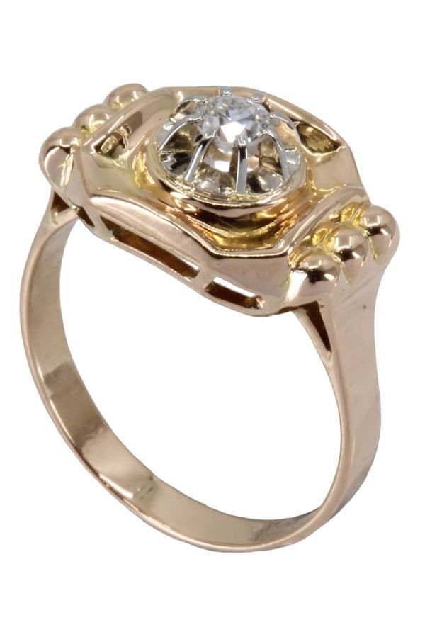 BAGUE DIAMANT ANNÉES 50' — vue 6