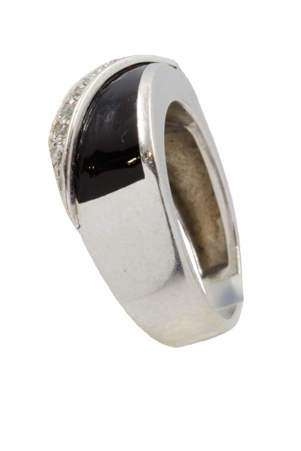 BAGUE ONYX ET DIAMANTS — vue 6