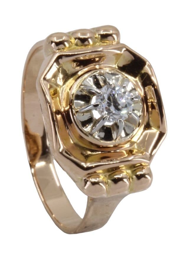 BAGUE DIAMANT ANNÉES 50' — vue 5