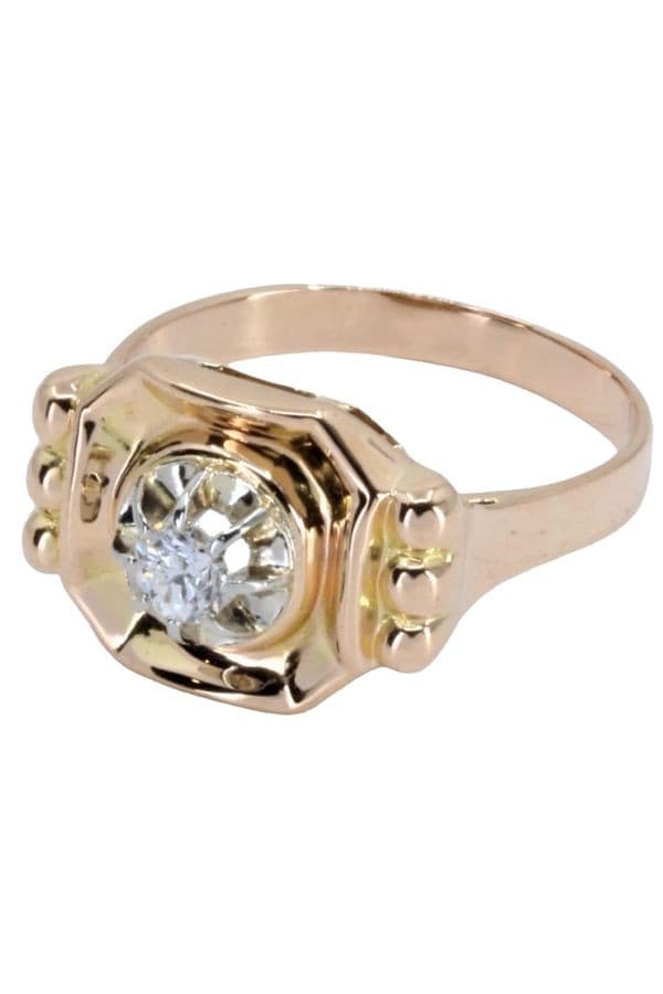 BAGUE DIAMANT ANNÉES 50' — vue 3