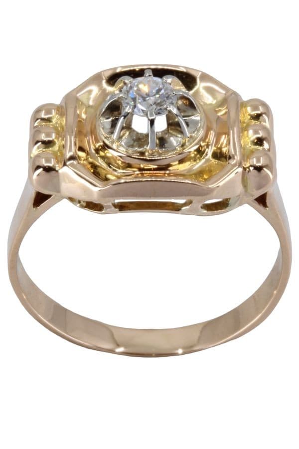BAGUE DIAMANT ANNÉES 50' — vue 1