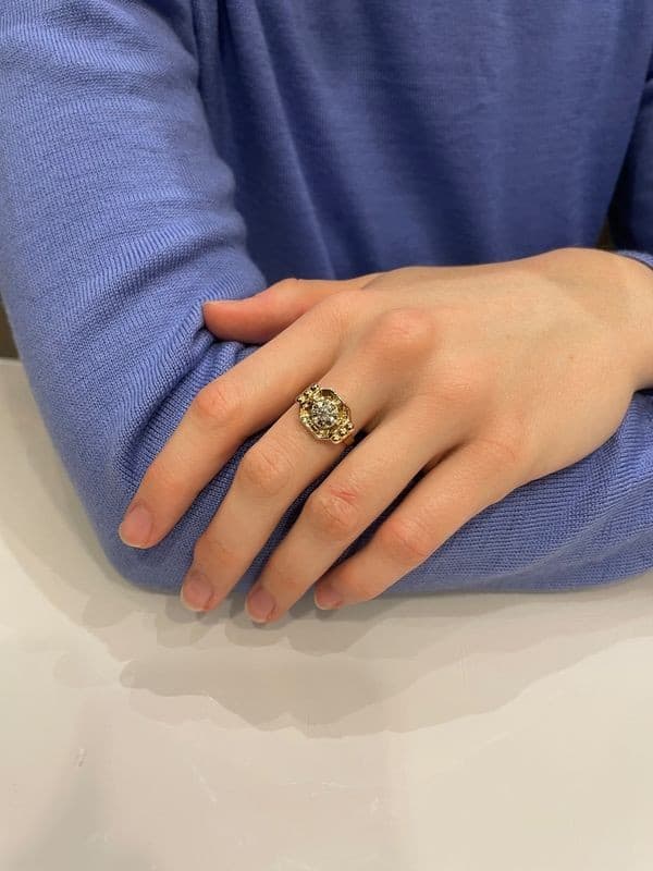 BAGUE DIAMANT ANNÉES 50' — vue 2