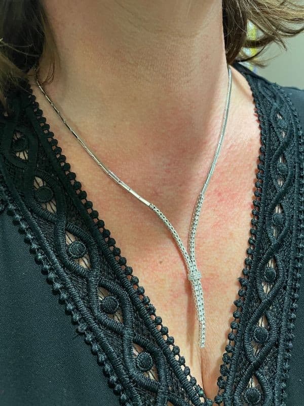 COLLIER CRAVATE DIAMANTS — vue 2