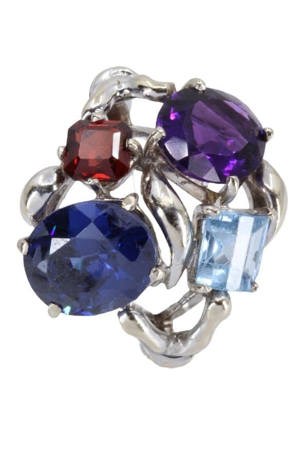 BAGUE MODERNE PIERRES FINES — vue 4
