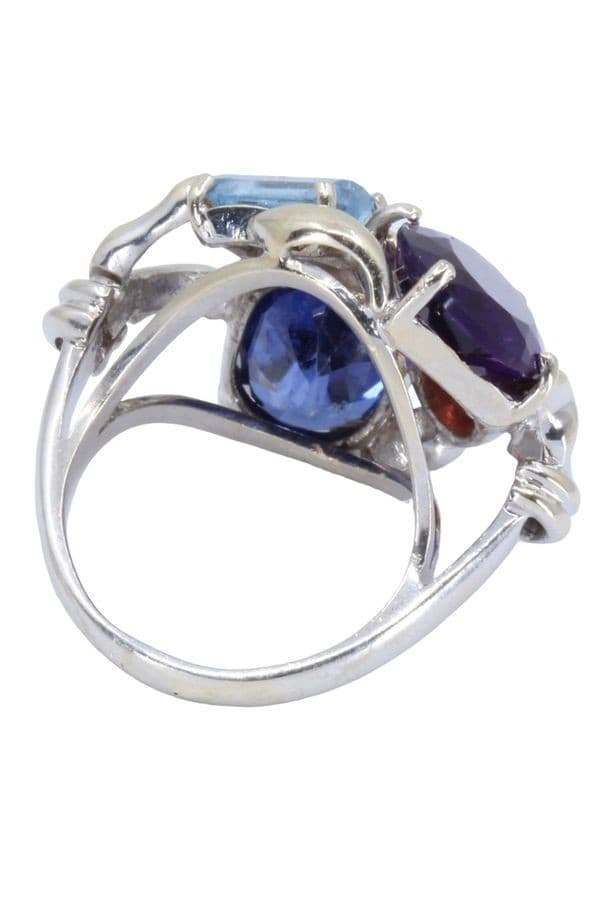BAGUE MODERNE PIERRES FINES — vue 6