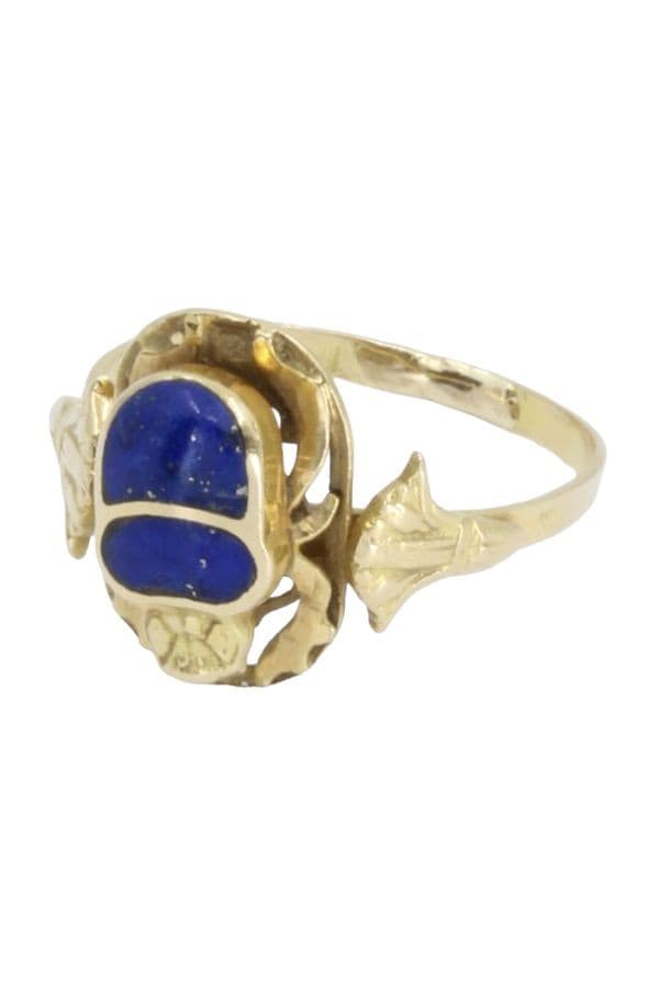 BAGUE SCARABÉE LAPIS LAZULI — vue 2