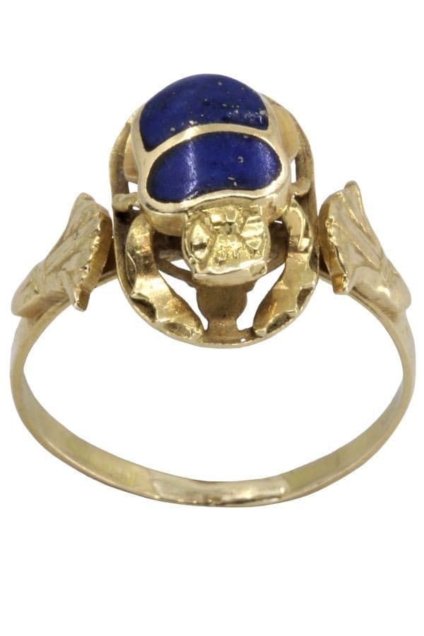 BAGUE SCARABÉE LAPIS LAZULI — vue 1