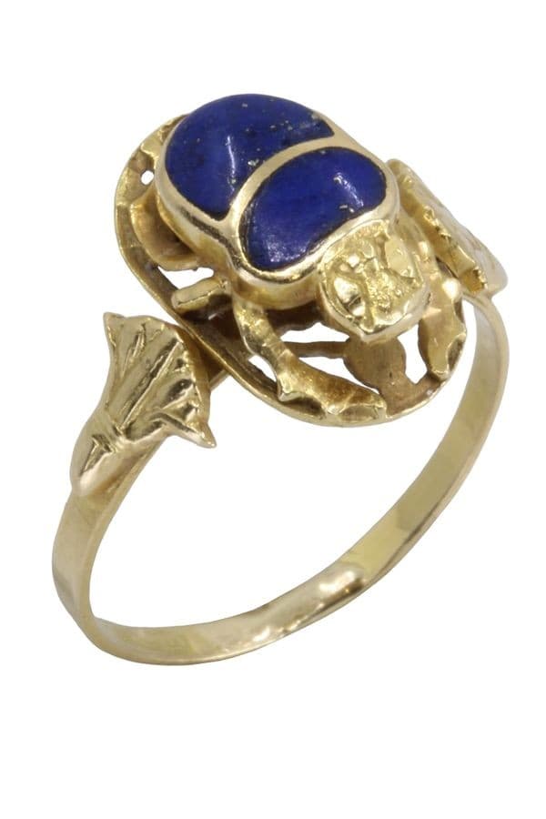BAGUE SCARABÉE LAPIS LAZULI — vue 3
