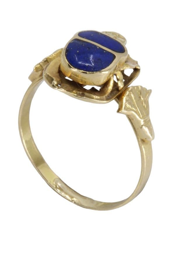 BAGUE SCARABÉE LAPIS LAZULI — vue 4