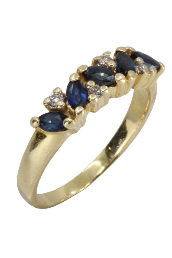 BAGUE JARRETIÈRE SAPHIRS ET DIAMANTS — vue 3