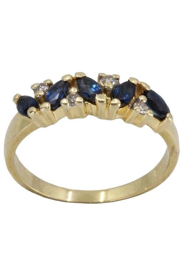 BAGUE JARRETIÈRE SAPHIRS ET DIAMANTS — vue 1