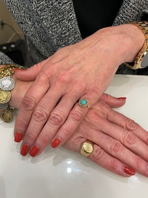 BAGUE ART-DÉCO TURQUOISE ET DIAMANTS — vue 2