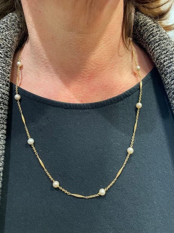 COLLIER ANCIEN PERLES — vue 2