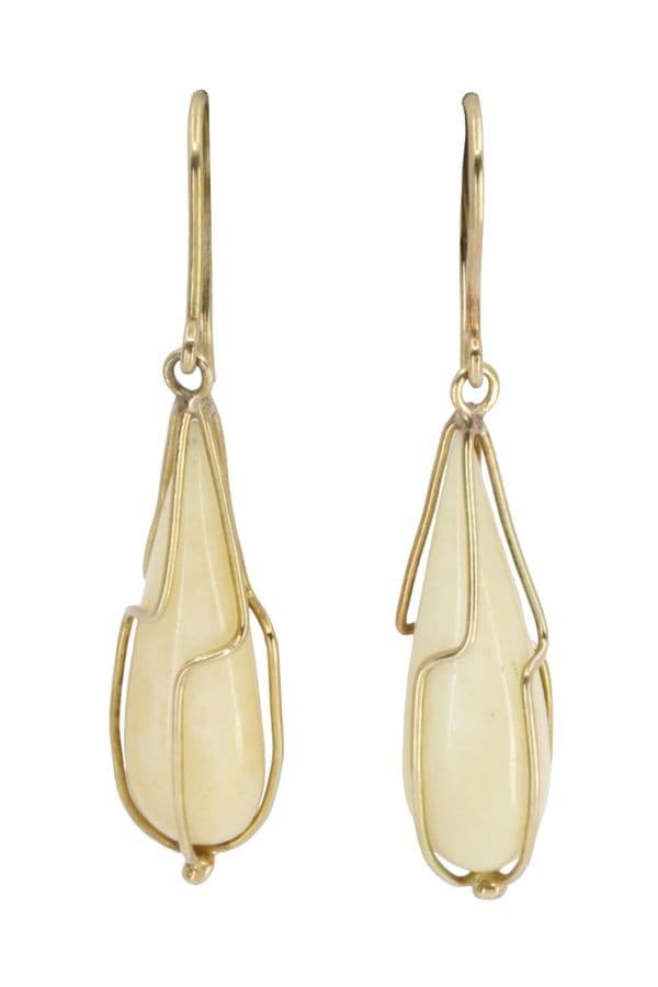 BOUCLES D'OREILLES PENDANTES IVOIRE — vue 1