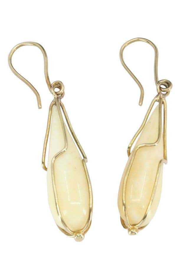 BOUCLES D'OREILLES PENDANTES IVOIRE — vue 3