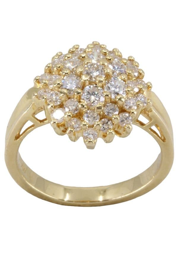 BAGUE MODERNE PAVAGE DIAMANTS — vue 1