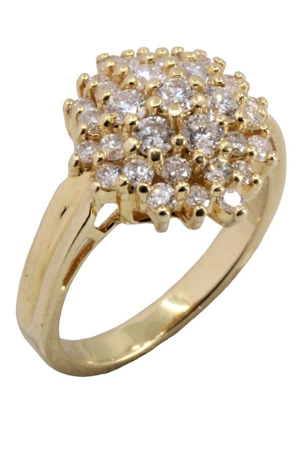 BAGUE MODERNE PAVAGE DIAMANTS — vue 4