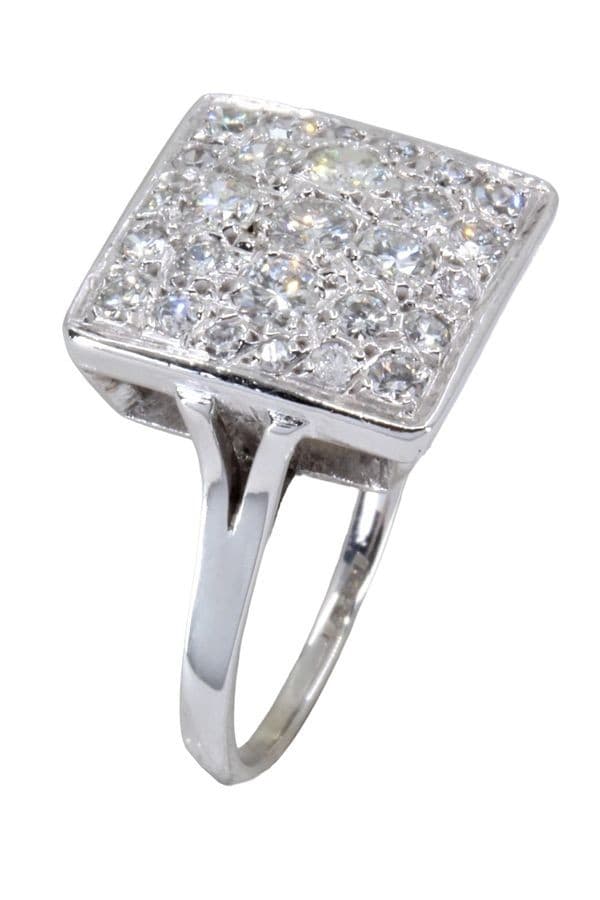 BAGUE MODERNE PAVAGE DIAMANTS — vue 4