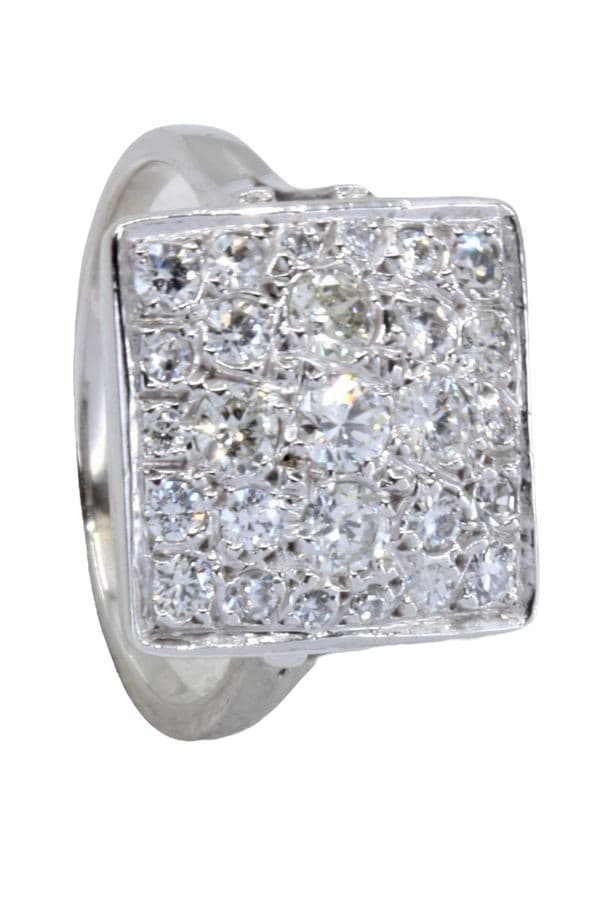 BAGUE MODERNE PAVAGE DIAMANTS — vue 5