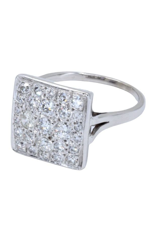 BAGUE MODERNE PAVAGE DIAMANTS — vue 3