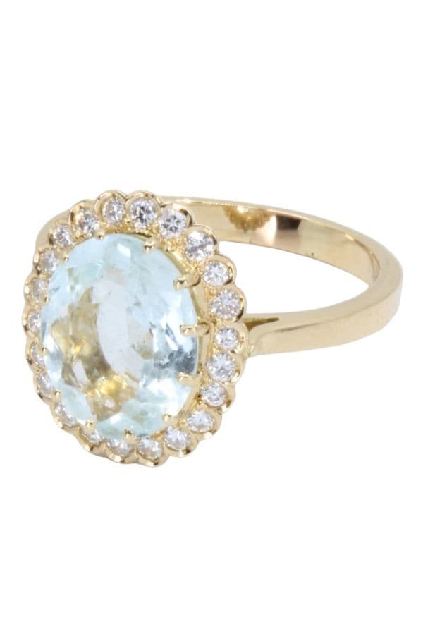 BAGUE MARGUERITE AIGUE-MARINE ET DIAMANTS — vue 6