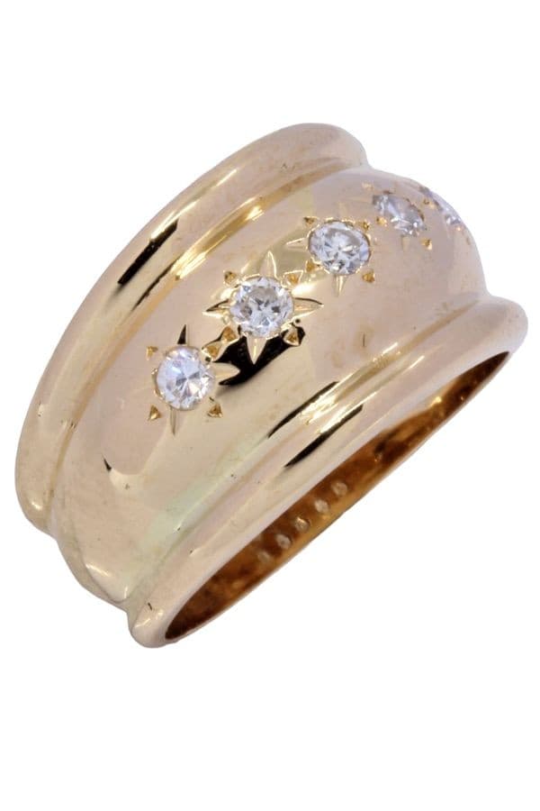 BAGUE JONC DIAMANTS GODRONNÉ — vue 4