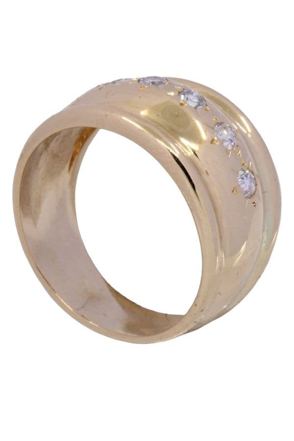 BAGUE JONC DIAMANTS GODRONNÉ — vue 6