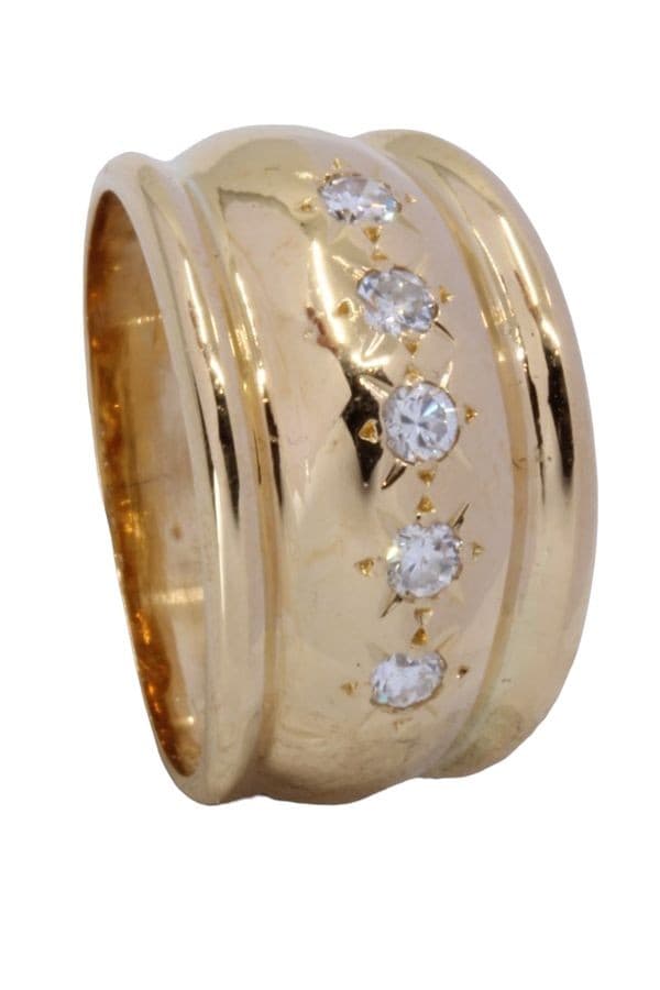 BAGUE JONC DIAMANTS GODRONNÉ — vue 5