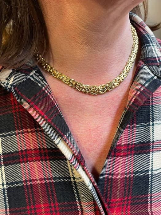 COLLIER MAILLE PLATE FANTAISIE — vue 2