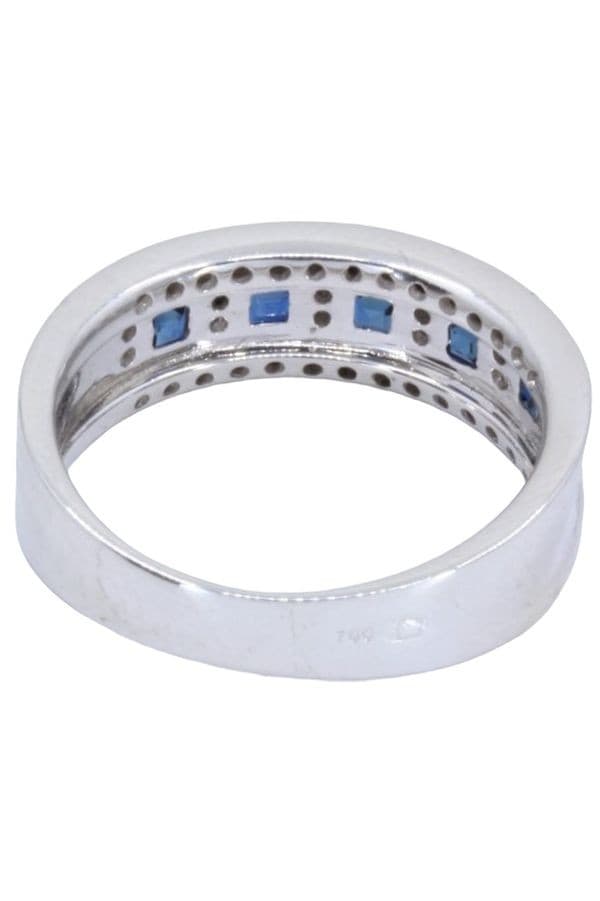 BAGUE MODERNE SAPHIRS ET DIAMANTS — vue 6