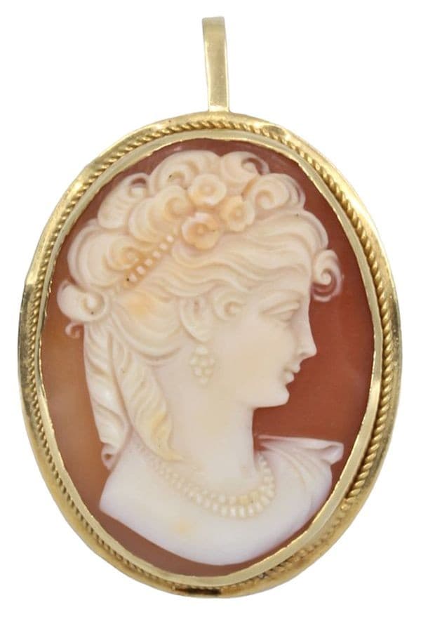BROCHE PENDENTIF CAMÉE ANCIEN — vue 1