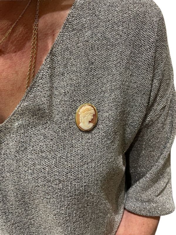 BROCHE PENDENTIF CAMÉE ANCIEN — vue 2