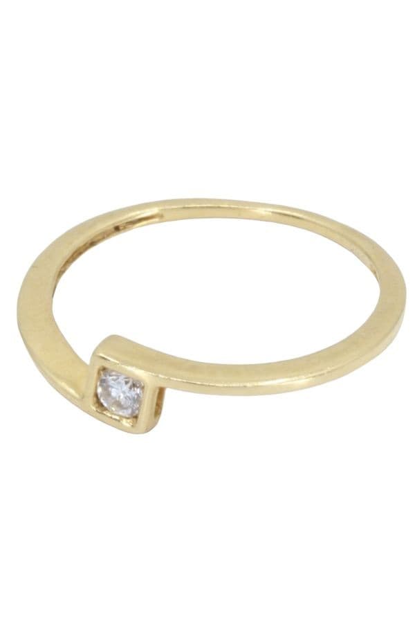 SOLITAIRE MODERNE DIAMANT 0.10 CARAT — vue 3