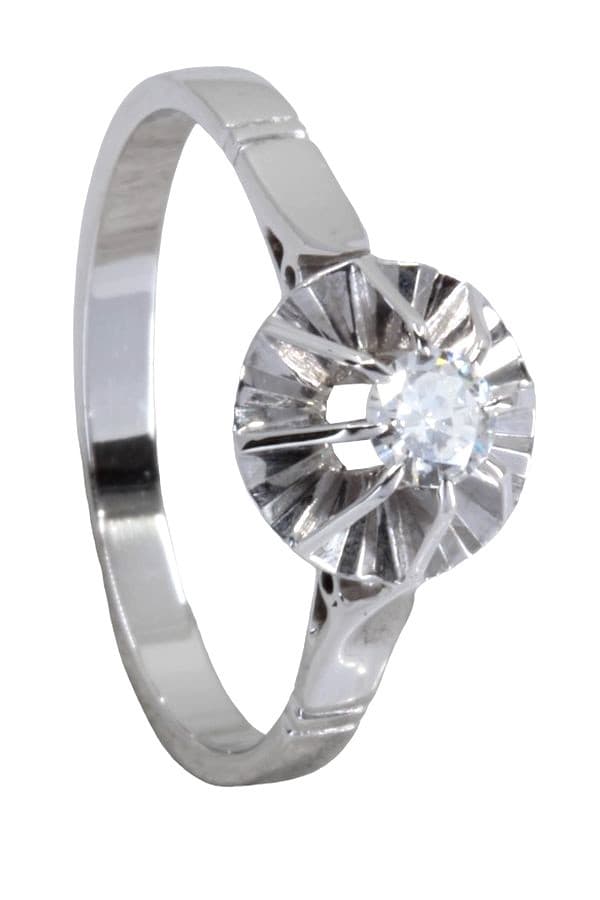SOLITAIRE ANCIEN DIAMANT 0.15 CARAT — vue 4