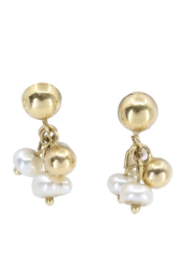 BOUCLES D'OREILLES PENDANTES PERLES — vue 1