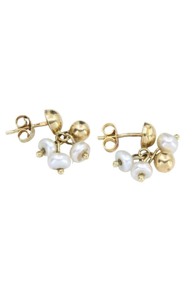BOUCLES D'OREILLES PENDANTES PERLES — vue 3