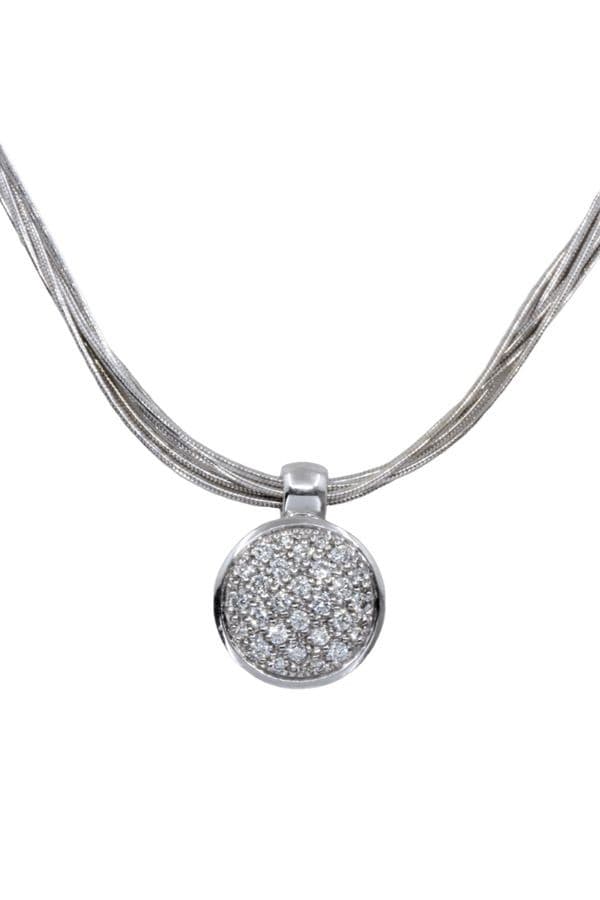 COLLIER MULTI RANGS DIAMANTS — vue 3