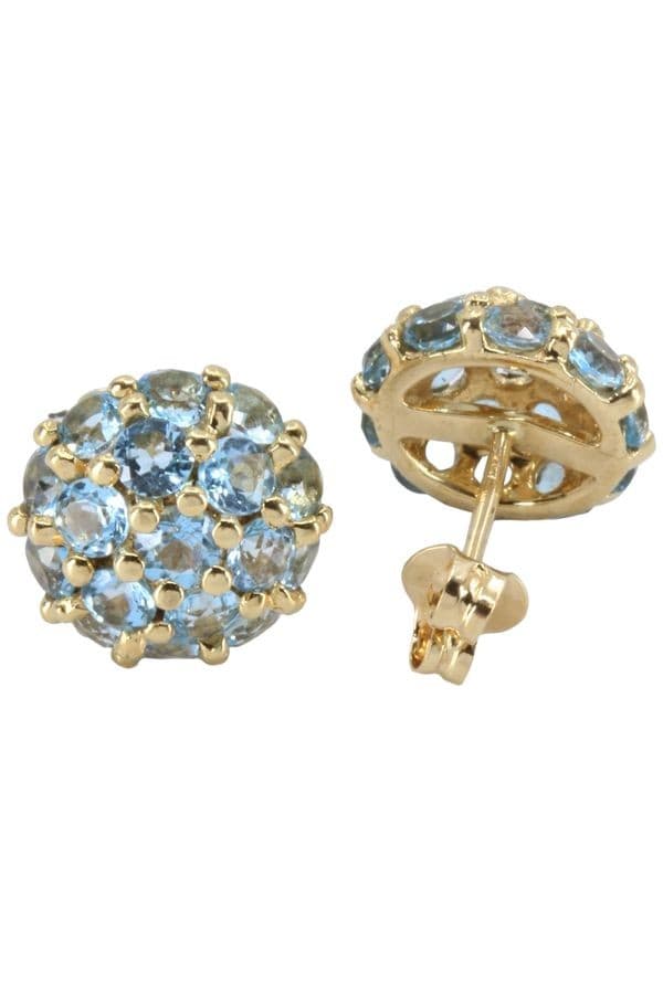 BOUCLES D'OREILLES DEMI-BOULE TOPAZES — vue 3