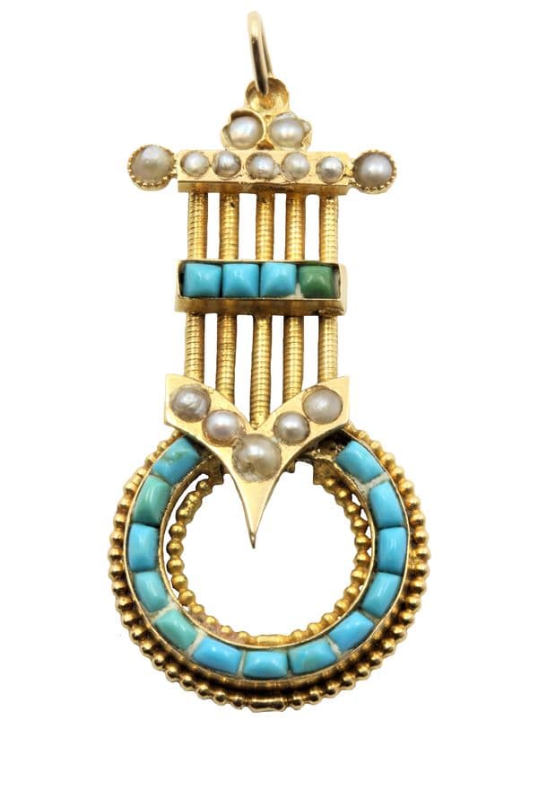 PENDENTIF ANCIEN TURQUOISES