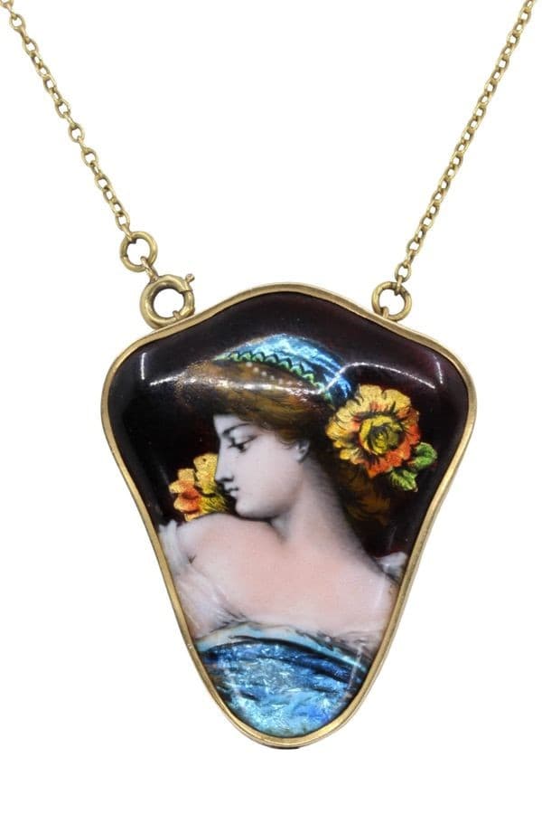 COLLIER ANCIEN ÉMAIL DE LIMOGES — vue 3