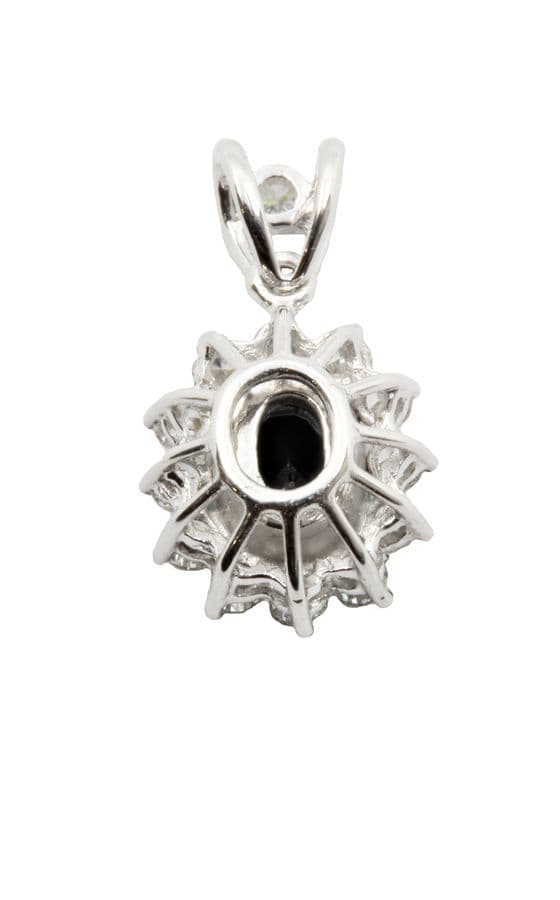 PENDENTIF SAPHIR ENTOURAGE DIAMANTS — vue 2