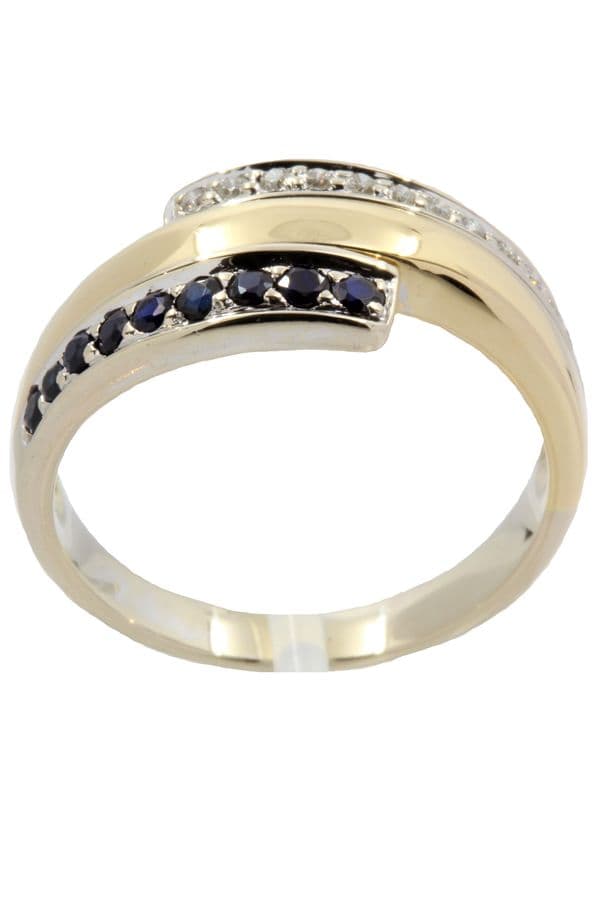 BAGUE SAPHIRS ET DIAMANTS — vue 1