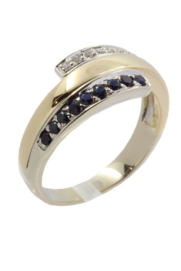 BAGUE SAPHIRS ET DIAMANTS — vue 3