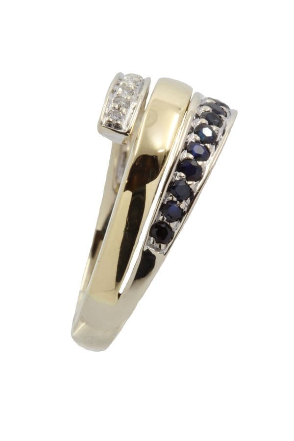 BAGUE SAPHIRS ET DIAMANTS — vue 4