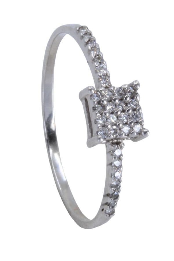 BAGUE MODERNE PAVAGE DIAMANTS — vue 6