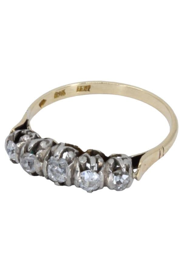 BAGUE ANCIENNE JARRETIÈRE DIAMANTS — vue 3