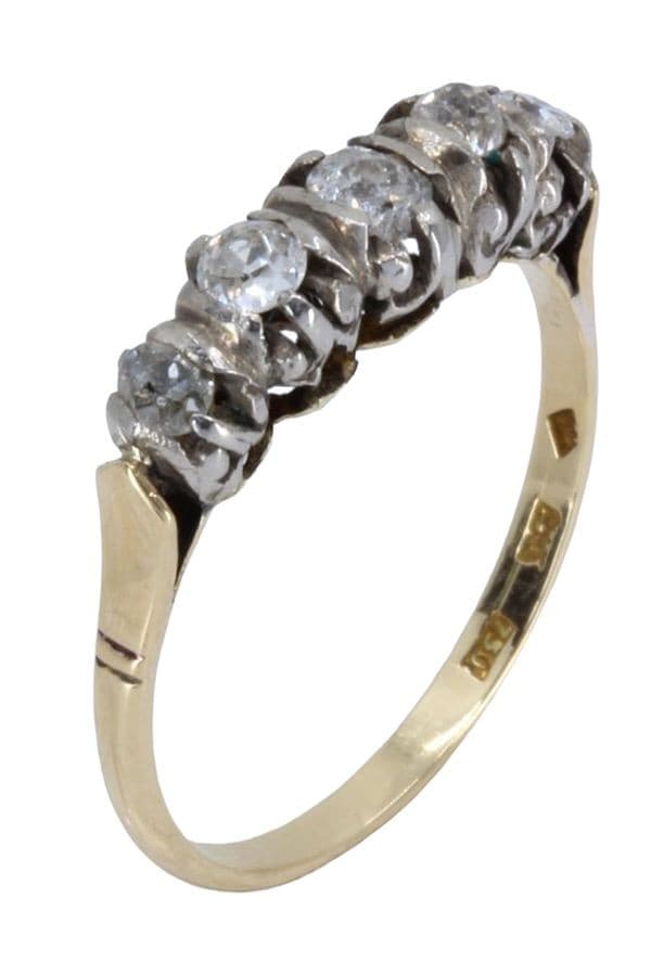 BAGUE ANCIENNE JARRETIÈRE DIAMANTS — vue 4